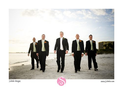 fort myers beach groomsmen pictures